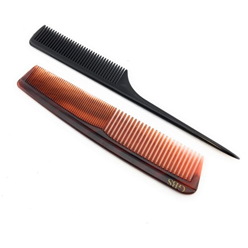 G.B.S Soft Red Scalp Massager Soft Pocket Comb 7in Styling Comb and 8in Pin Tail Comb for Hair, Pack of 6