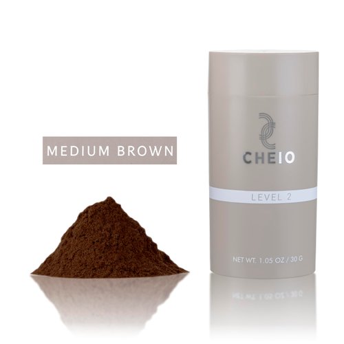 Cheio - Hair Thickening Fibers - 30g - Level 2 (Medium Brown) - Keratin Fibers for Bald Spots & Thinning Hair for Men and Women - Covers Spots in Seconds - Quick Solution for Hair Loss
