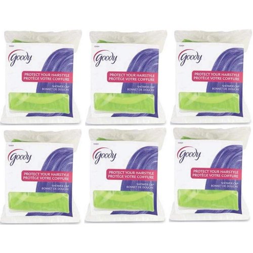 Goody 10464 Durable And Elastic Shower Cap (Pack of 6), Sized To Accommodate Any Hair Length