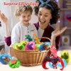 OCATO Easter Eggs Filled with Dinosaur Toys Jumbo Deformation Dinosaur Eggs Easter Egg Fillers Plastic Surprise Eggs Easter Basket Stuffers Easter Party Favors for Kids Boys Girls Toddlers 6 Pack