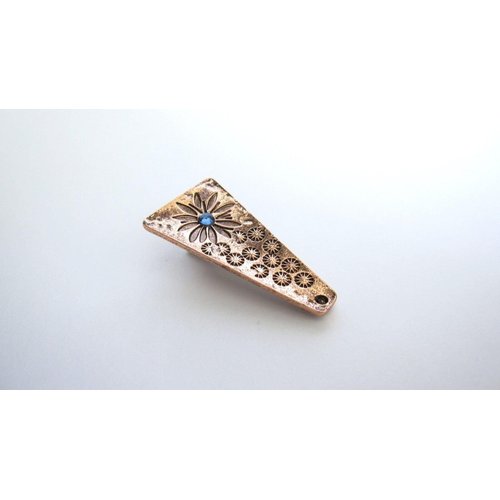 Generic Small copper tone metal blue stone alligator hair claw clip clamp fine hair