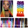 Benehair Rainbow Braiding Hair 3 Bundles/lot 24inch Jumbo Braiding Hair Extensions High Temperature Synthetic Braid Hair Braiding Hair Pre Stretched Ombre Braiding Hair (Purple+Blue+Yellow+Orange)