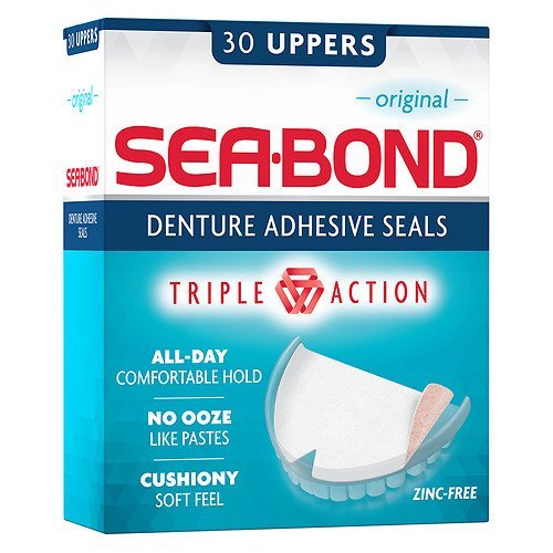 Sea-Bond Denture Adhesive Seals for Uppers, Original 30 ea (Pack of 3)