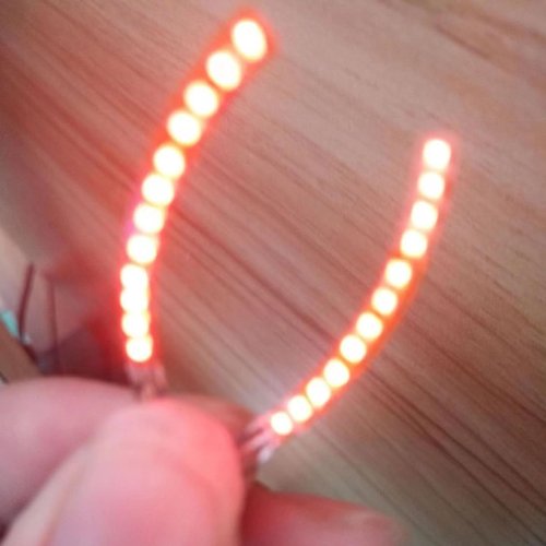 JZSMY LED Luminous Eyelash Lamp with Six Types of Flashing Fake Eyelash Night Lights, False Eyelashes Non Grafting Halloween (1 Pair Red)