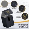 ZLCA Card Deck Box for MTG Cards with 2 Dividers, Card Storage Box Fits 100+ Single Sleeved Cards, PU Leather TCG Card Deck Case Holder for Magic Commander Yugioh (Black,Ring)