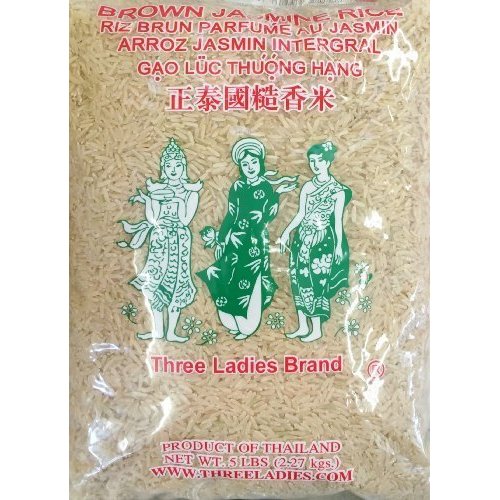 5 Pounds Three Ladies Brand Brown Jasmine Rice (One Bag per order) by Three Ladies