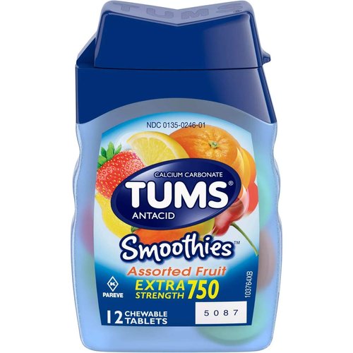 Tums Smoothies Antacid Calcium Supplement, 12 ct
