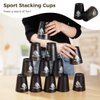 yeesport 12 Pcs Sport Stacking Cups, Speed Training Game for Challenge Competition, Plastic Stacking Cups, Classic Family Game for Kids and Adults, Black