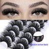 Dramatic Lashes 25 mm Lashes D Curl 25mm Lashes Full Volume Long Strip Lashes Thick Fluffy Long Fake Mink Eyelashes（2 Styles）