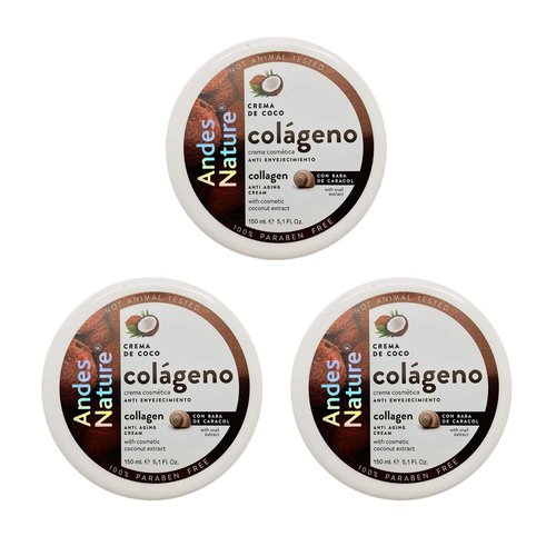 Andes Nature Cosmetic Coconut and Snail Extract Anti Aging Cream. Made with Collagen and Elastin....