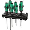 Wera - 5105650001 Kraftform Plus 334/6 Screwdriver Set with Rack and Lasertip, 6-Pieces, Multicolor, Slotted: 6.5x150mm, 3x80mm, 4x100mm, 5.5x125. Phillips: PH1x80, PH2x100