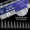 krofaue 500PCS Stiletto Nail Tips Extra Long Nails Clear Nail Tips 10 Sizes Half Cover Nail Tips XL Stiletto Shape Nail Tips Artificial Acrylic Nails Pointed Press On Nails with Box for Nail Salon DIY