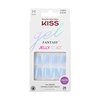 KISS Gel Fantasy, Press-On Nails, Nail glue included, Jelly Crushin', Light Blue, Medium Size, Square Shape, Includes 28 Nails, 2G Glue, 1 Manicure Stick, 1 Mini File