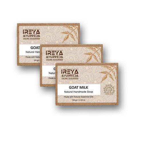 Goat Milk Soap - With Lavender Shea Butter & Aloe Vera extract 125 g (4.41 oz) (Pack 3) Moisturizing Cleansing Soap Free from Parabens, SLS and Gluten Free, Vegan, Handmade Soap in India