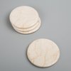 Creative Home Natural Champagne Marble Set of 4 Piece Round Coasters, 4" Diameter