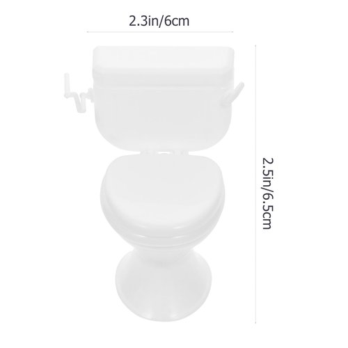 Toddmomy 2pcs Mini Toilet Toys Miniature Toilet Cake Toppers Decor Dollhouse Mini Bathroom Furniture Dollhouse Accessories For Girl Party Favours（white）
