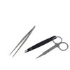 Honbay 3PCS Tweezers Set Point and Slant Stainless Steel Tweezers, Eyebrows Scissor, for Eyebrow and Nose Hair