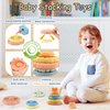 i diy Baby Toys 0-6-12 Months,Montessori Toys for babise 0-6-12-18 Months,Incl Pull String Toy & Shape Sorter & Stacking Baby Block & Manhattan Ball & Baby Blocks，Montessori Baby Toys for 1 + Year