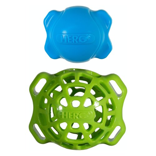 Hero Squeak and Treat Ball Dog Toy, Mental & Physical Stimulation, Medium, 2 Pack
