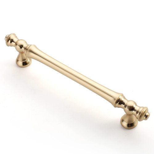 Asidrama 6 Pack 5 Inch(128mm) Brushed Brass Kitchen Cabinet Handles, Gold Cabinet Pulls Kitchen Cabinet Hardware for Cupboard Drawer Pulls