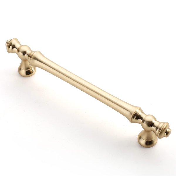 Asidrama 6 Pack 5 Inch(128mm) Brushed Brass Kitchen Cabinet Handles, Gold Cabinet Pulls Kitchen Cabinet Hardware for Cupboard Drawer Pulls
