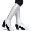 Skeleteen White Costume Boot Covers - Groovy Disco White Fabric 70s Hippie Fake Boots for Women and Girls Costumes