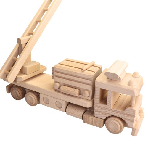 VESPLO - Wooden Fire Trucks - Fire Truck Toys for 3 Year Old Boys - DIY Handmade Toys - Realistic Toys for Boys - Preschool Toys & Preschool Learning Activities