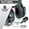 Rugged Behind The Head Headset for Racing Radios Features Noise Reduction Volume Control Knob 3.5mm Input Jack and 5-Pin Input Jack to Connect to a Two Way Handheld Radio Jumper Cable