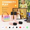 YLL Mini Karaoke Machine for Kids Adults: Portable Loud Speaker with 4 Wireless Microphones - Christmas Birthday Party Gifts for Girls 3,4,5,6,7,8+ Year Old Toys(Pink-4 Mics)
