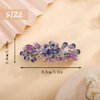 Aimimier Luxury Crystal Inlaid Flower Hair Clips Dainty Rhinestone Hair Pins Barrettes Bridal Headpieces Wedding Hair Accessories for Women(Purple)