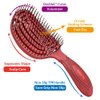 NuWay 4HAIR® DoubleC PRO® U.S. Patented Double Curved Detangling Brush is Hair Dryer Safe (Red)