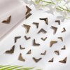 PH PandaHall Book Corners, 60 pcs 15 Styles Iron Corner Protectors Guard Edge Cover, Metal Cover Pad for Junk Journals Jewelry Case Box Book Scrapbooking Albums Menus Furniture, Antique Bronze