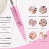 Professional Electric Nail Drill ANGNYA 35000RPM Portable Rechargeable E-File Drill Machine Cordless Nail Drills for Acrylic Nails with 6 Bits Sanding Bands and Dust Brush for Nail Polishing Removing