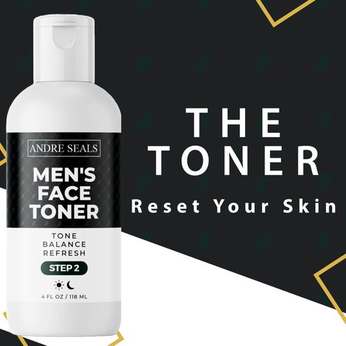 Andre Seals Balancing Face Toner for Men | Organic Witch Hazel, Green Tea & Hyaluronic Acid | Face Tightener | Hydrating Toner and Smoothing | Men's Face Toner & Men Skin Care - 4 oz
