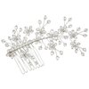 SAMKY Handmade Crystal Bead Flower Bridal Tiara Hair Comb - Silver Plated FC017