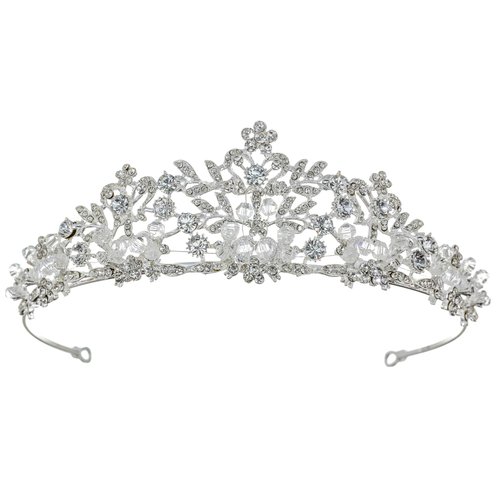 Samky Bridal Rhinestone Wedding Tiara Crown Crystal Headpiece Bride's Hair Accessories