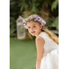DreamLily Boho Wedding Floral Crown Woodland Fairy Crown Flower Girl rose Crown Hair Wreath with Tail DFS28 (Lavender)