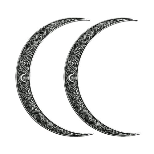 LANGHONG 2PCS Crescent Moon Hairpin For Women Viking Hair Pins Stick Knot Hair Styling Pins (ZJAS)