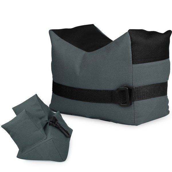 Twod Outdoor Shooting Rest Bags Target Sports Shooting Bench Rest Front & Rear Support SandBag Stand Holders for Gun Rifle Shooting Hunting Photography - Gray