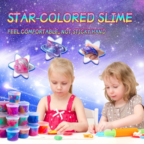 28 Packs Colorful Galaxy Slime, Stretchy & Non-Sticky,Idea Stocking Stuffers for Christmas,Party Favors for Kids, Sensory and Tactile Stimulation, Stress Relief, Educational Game, for Girls & Boys