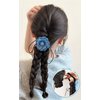Braided Ponytails Rose Flower Braided Hair Extensions Synthetic Braid Wig with Elastic Hair Band Hairpieces for Women Girls 17.7 Inches Light Brown