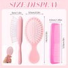 Nuanchu 12 Pcs Mini Wet Hair Brush and Comb Set Travel Hair Brush Small Dressing Comb Plastic Detangler Brush Detangling Toddler Comb for Kids Toddler Baby Wet Curly Hair(Light Color)