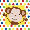 Creative Converting, Brown/Green Celebrations 16 Count Fun Monkey Beverage Napkins