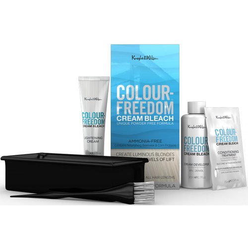Knight & Wilson Color-Freedom Cream Hair Bleach Kit. Ammonia-Free Formula Lifts up to 8 Shades. Protects & Repairs While Lightening. Complete Hair Bleaching kit with Tint Bowl, Brush, Gloves & Cap