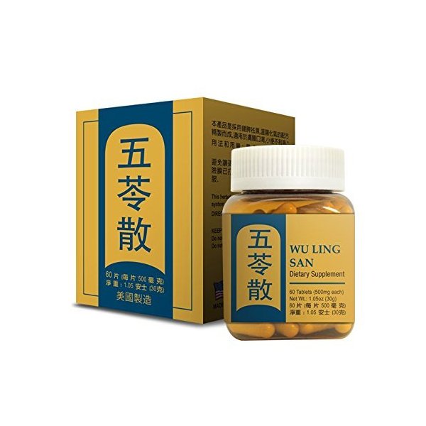 Poria Formula - Wu Ling San Herbal Supplement Helps Promote The Urinary System and Strengthens The Spleen 60 Tablets 500mg/each Made in USA