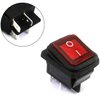 E-outstanding 2 PCS ON/Off 4 Pin 2 Position Boat Rocker Switch with Red Indicator Light Waterproof 16A/250V 20A/125V AC