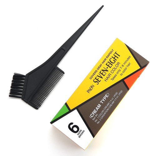 PAON SEVEN-EIGHT CREAM TYPE HAIR COLOR DARK BROWN #6 with Free Tint Brush