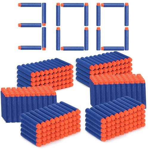 Blaster Darts, 300 Pack Refill Bullets for Nerf N-Strike Elite, Toys Foam Blasters for Boys Party Favors