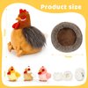 MaoGoLan 8Pcs Chicken Stuffed Animals, Stuffed Laying Hen Chicken Plush Toys with 3 Babies Chickens and 3 Eggs,1 Nest House Plush Set, Cute and Soft Farm Stuffed Animals Gift for Kids,Girls,Boys