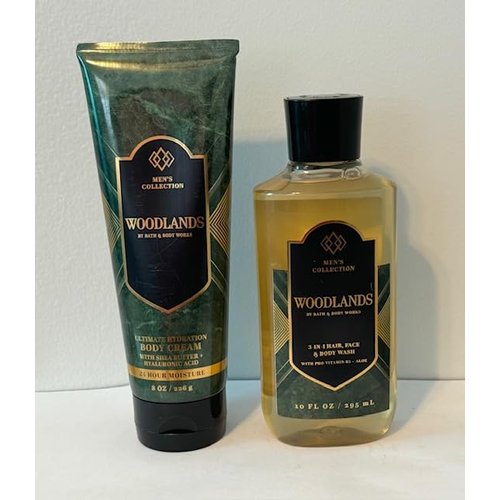 Woodlands Duo Gift Set - Body Cream and 3 in 1 Hair, Face & Body Wash (Packaging may vary)
